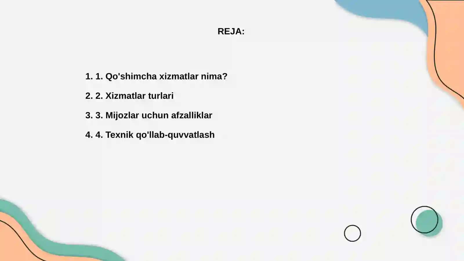 Qo'shimcha xizmatlar 2