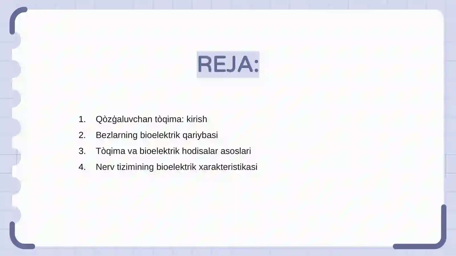 Qòzģaluvchan tòqima( bezlarda) bioelektrik hodisalar 2