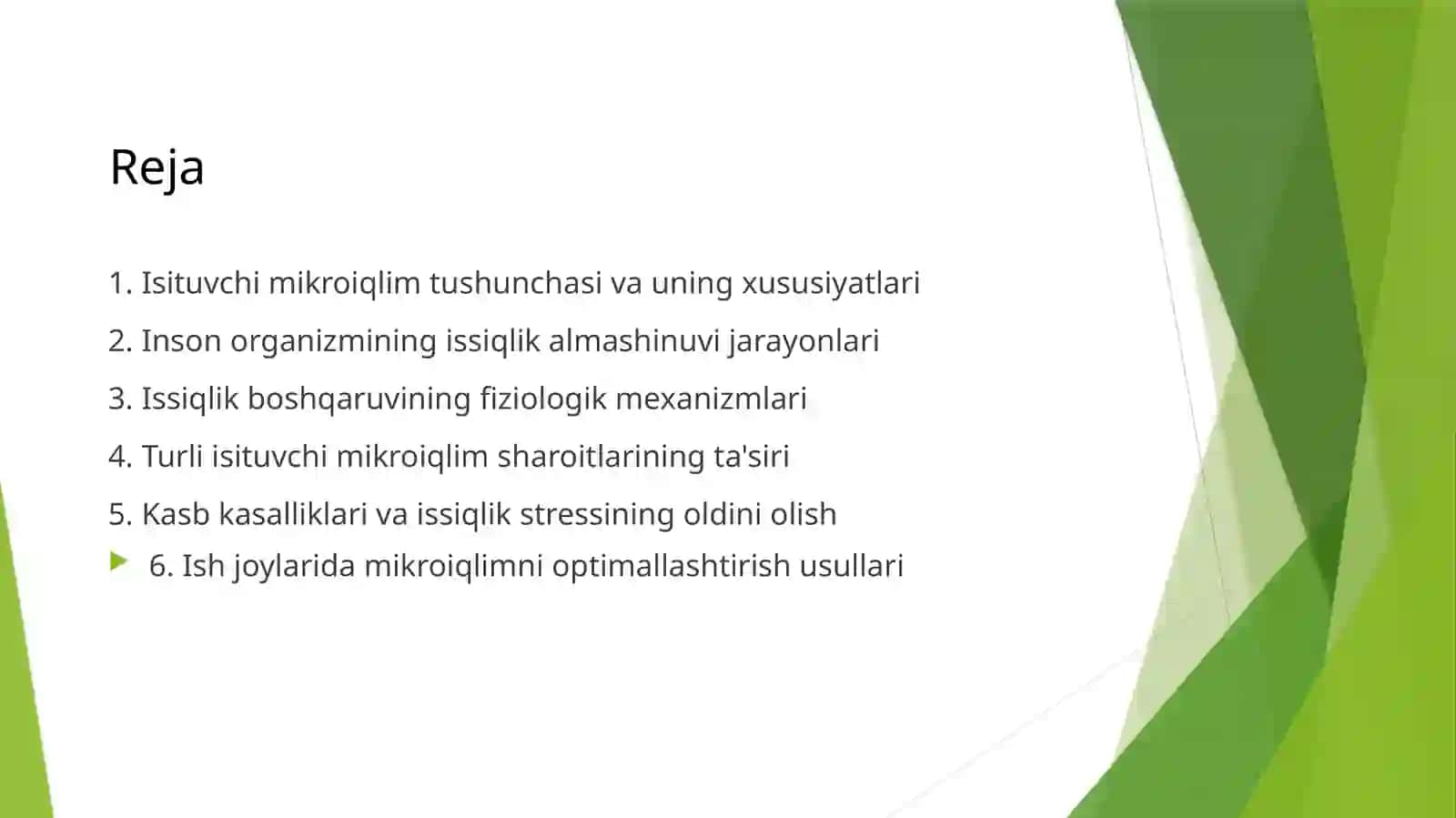 Isituvchi mikroiqlim sharoitlari natijasida issiqlikni boshqarish 2