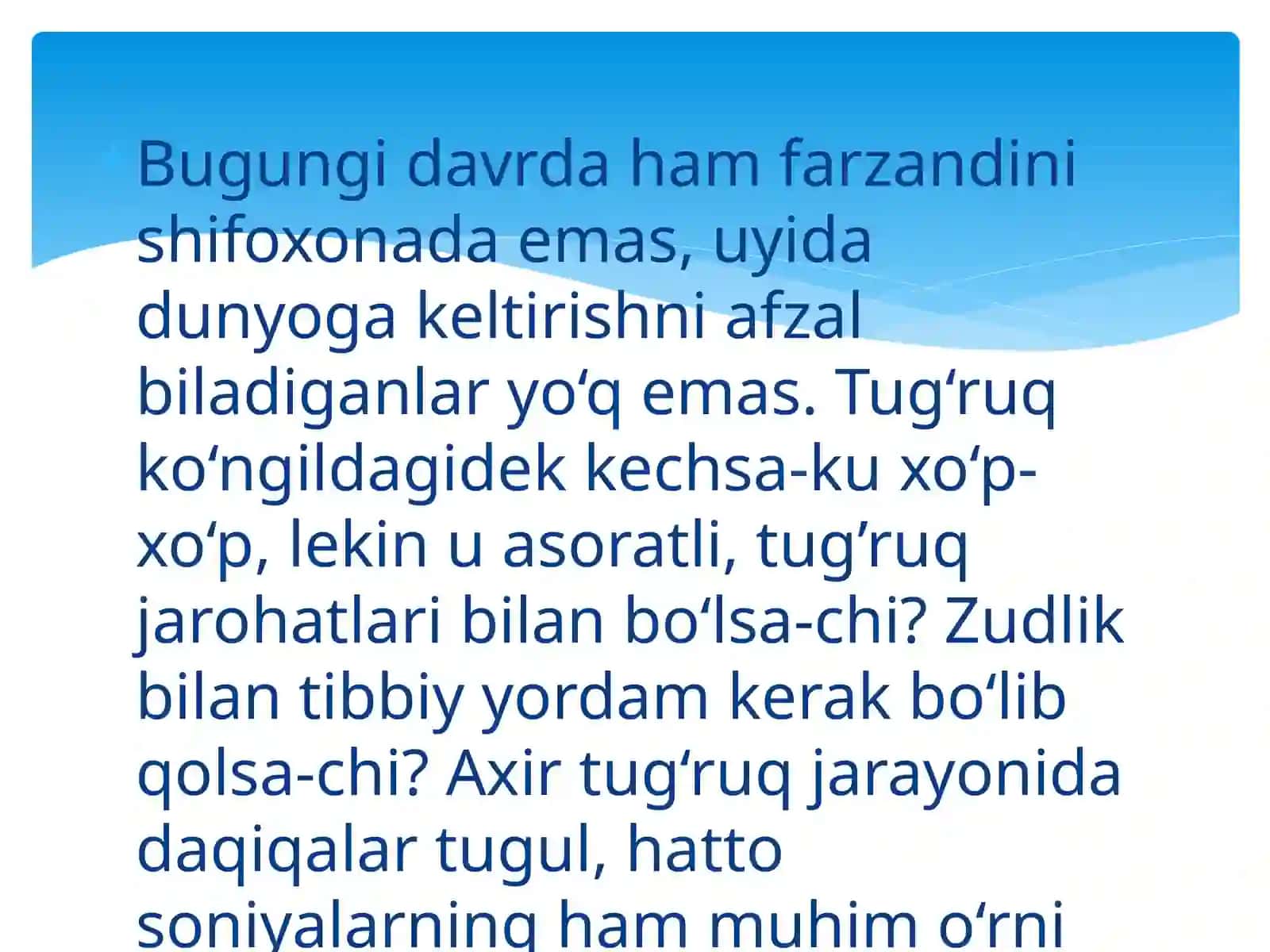 TUG’RUQ JAROHATLARI – TURLARI VA OLDINI OLISH USULLARI 2