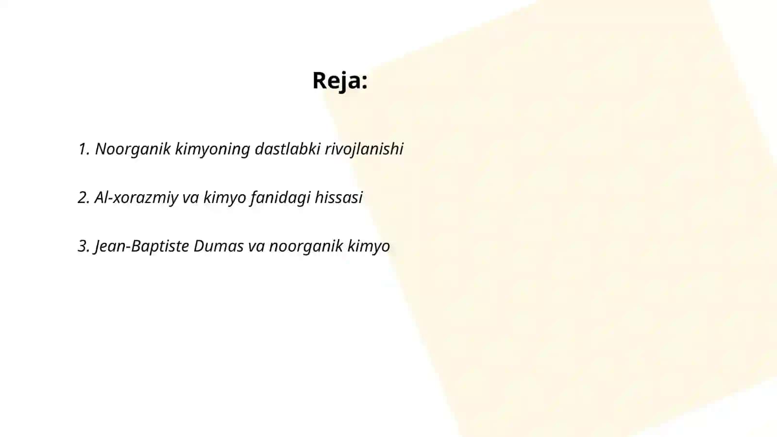 Noorganik kimyo va uning rivojlanish tarixi 2