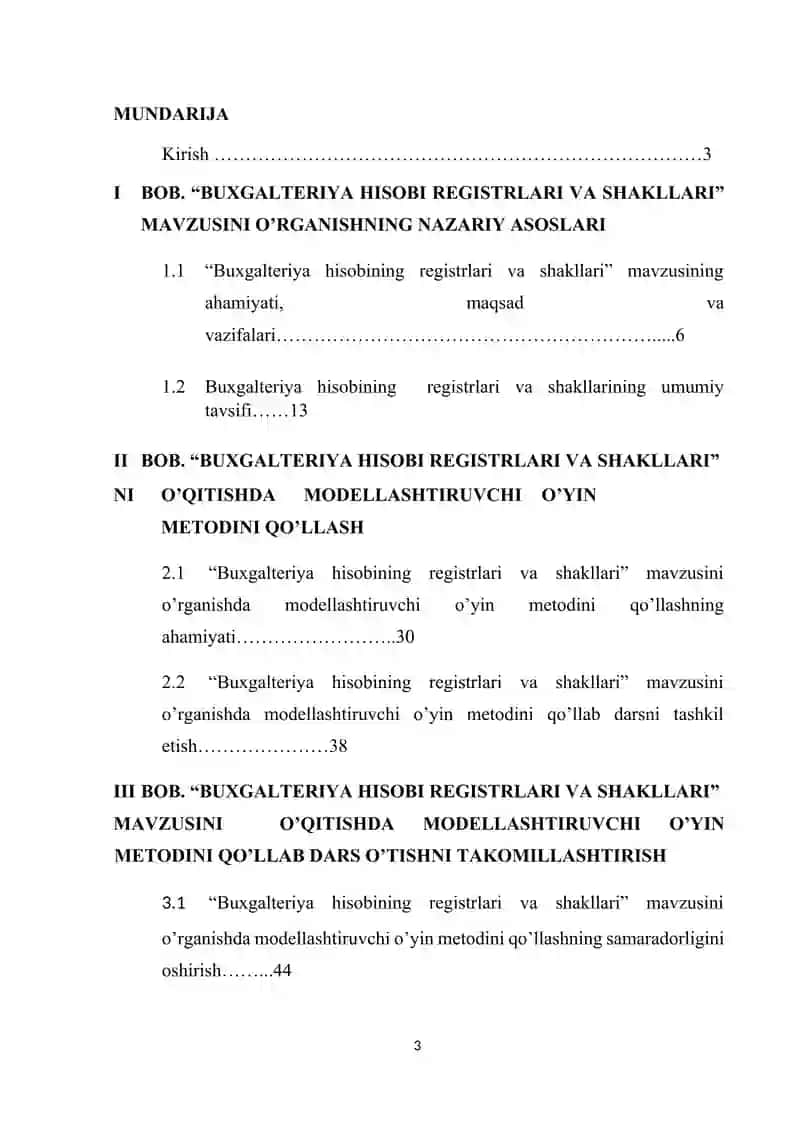 "Buxgalteriya hisobining registrlari va shakllari" Iqtisodiyot fanidan diplom ishi 2