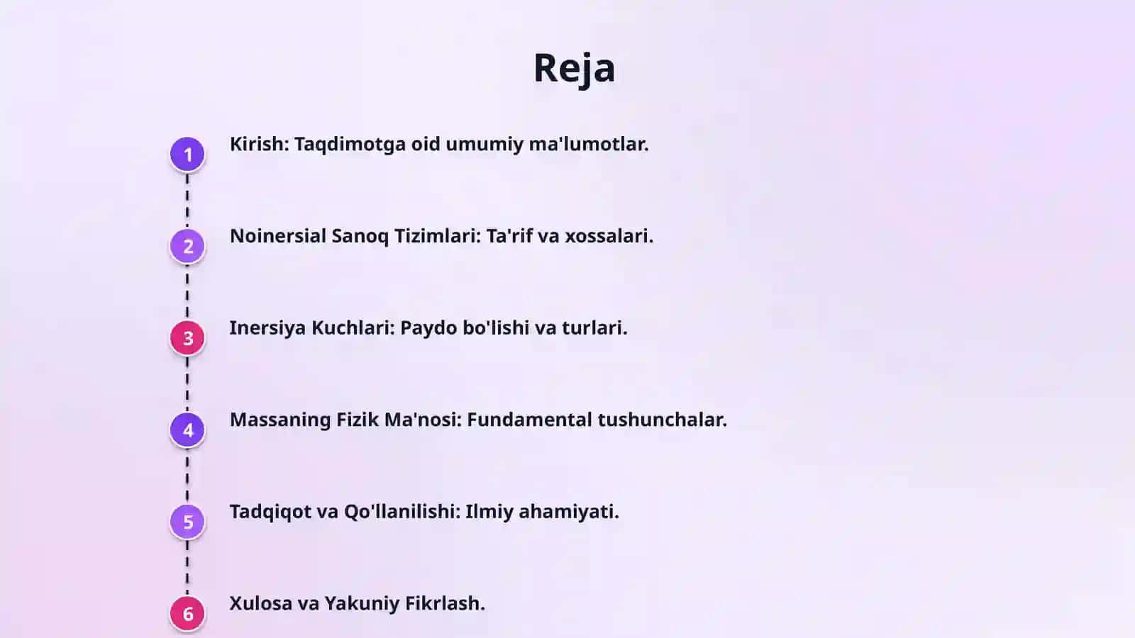Noinersial sanoq tizimlari.Inersiya kuchlari.Massaning fizik ma’nosi 2