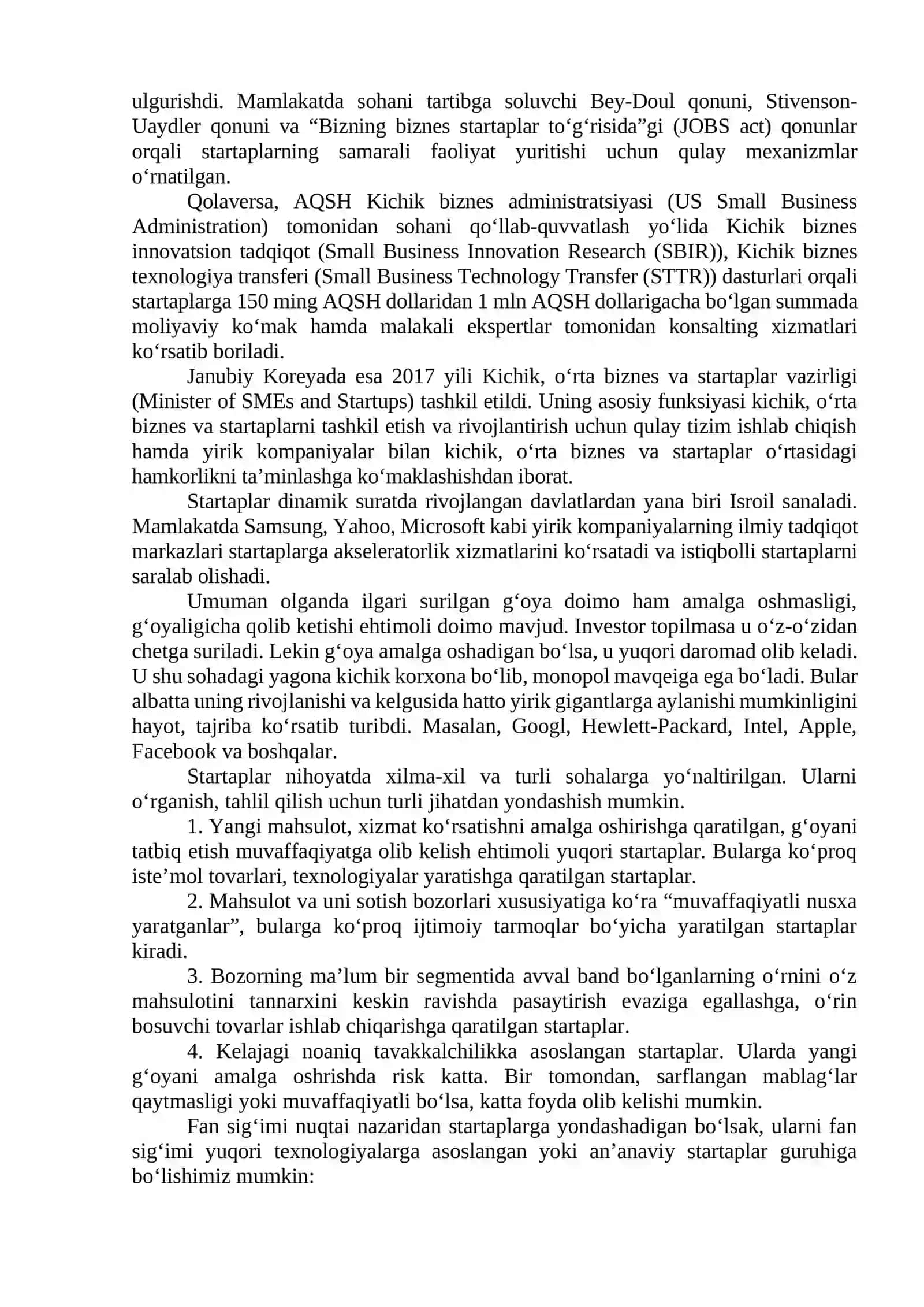 Startaplarni moliyalashtirish 2
