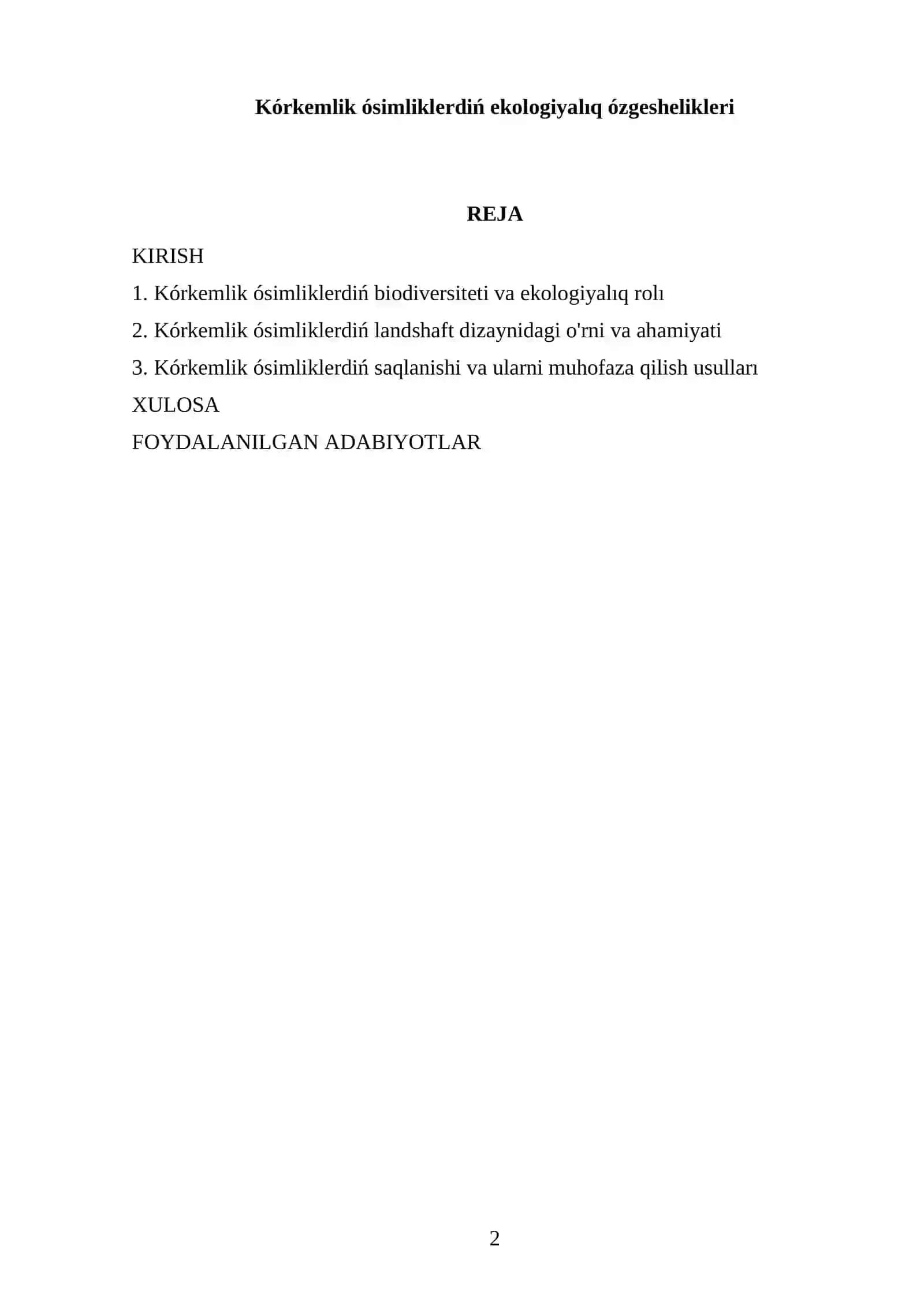 Kórkemlik ósimliklerdiń ekologiyalıq ózgeshelikleri 2