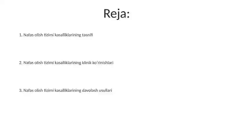 Nafas olish tizimi kasalliklari 2