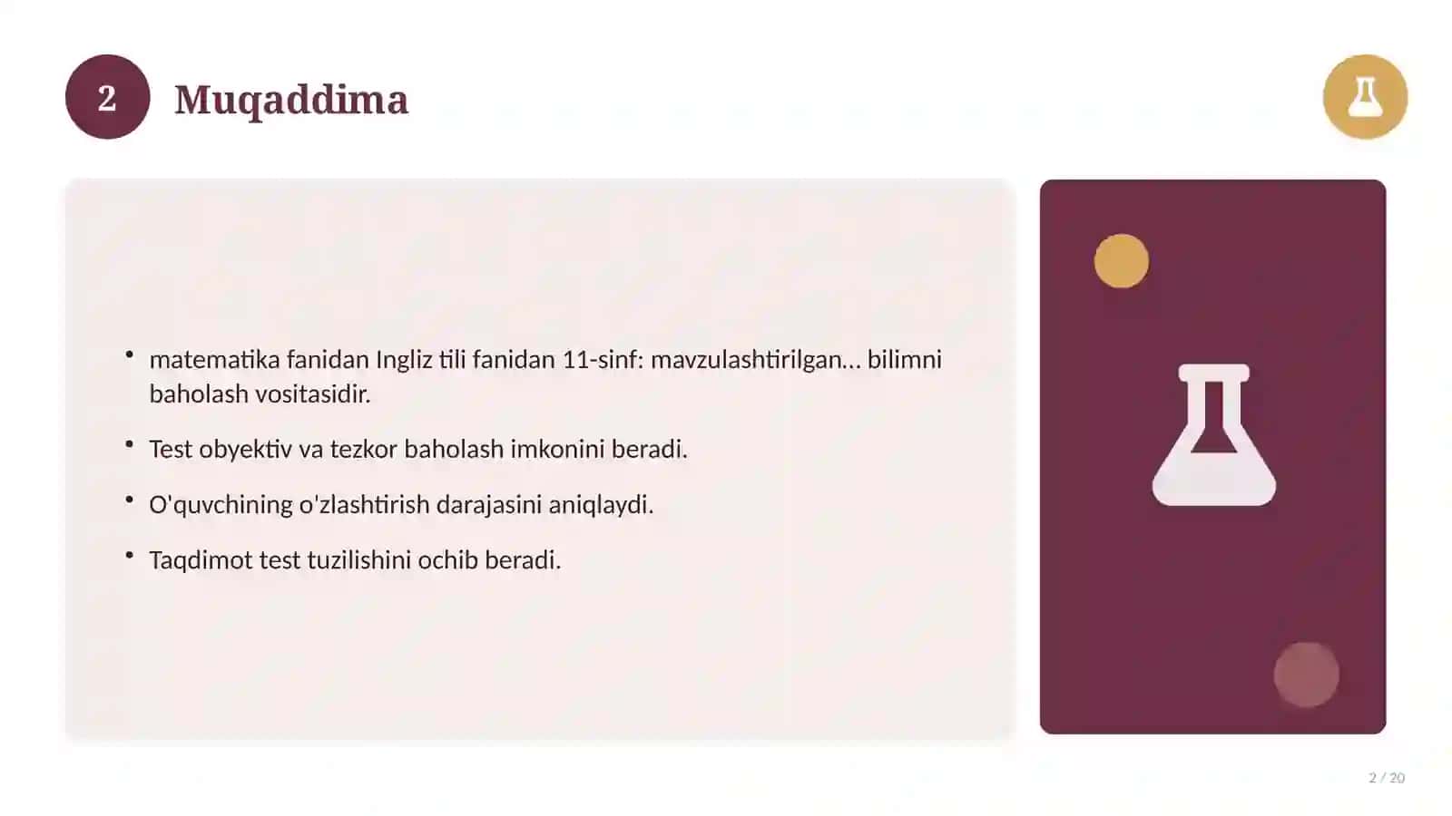 Ingliz tili fanidan 11-sinf: mavzulashtirilgan nazorat ishi 2