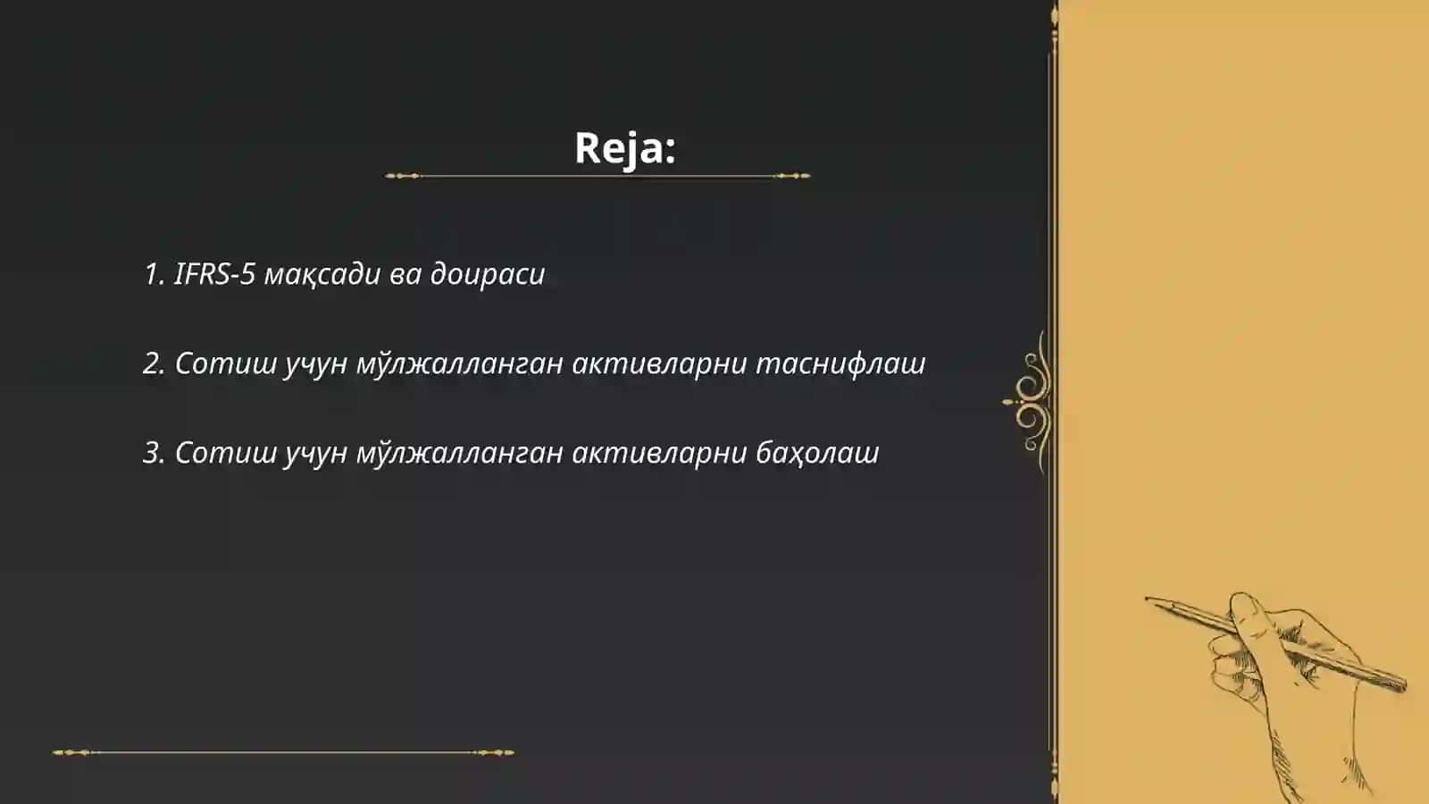 IFRS-05. Сотиш учун мўлжалланган узоқ муддатли активлар ва давом эттирилмайдиган фаолият 2