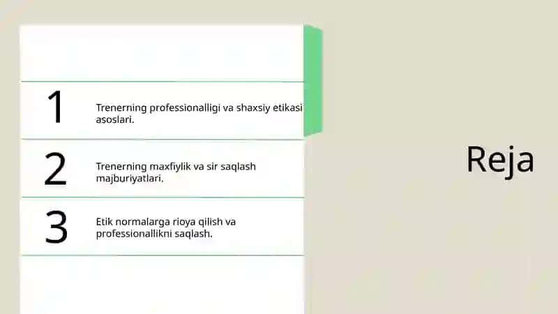 Pisixologik treiningda trenerga qo'yiladigan etik talablar 2