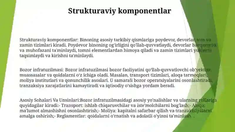 Bozor Infratuzilmasi Uning Asosiy Sohalari Va Unsinlari 2