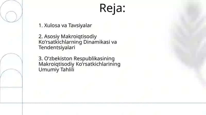 O'zbekiston Respuplikasining makroiqtisodiy ko'rsatkichlari tahlili 2