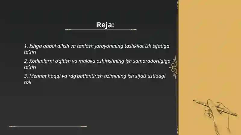 Tashkilotning ish sifatiga inson resurslari ta'siri 2