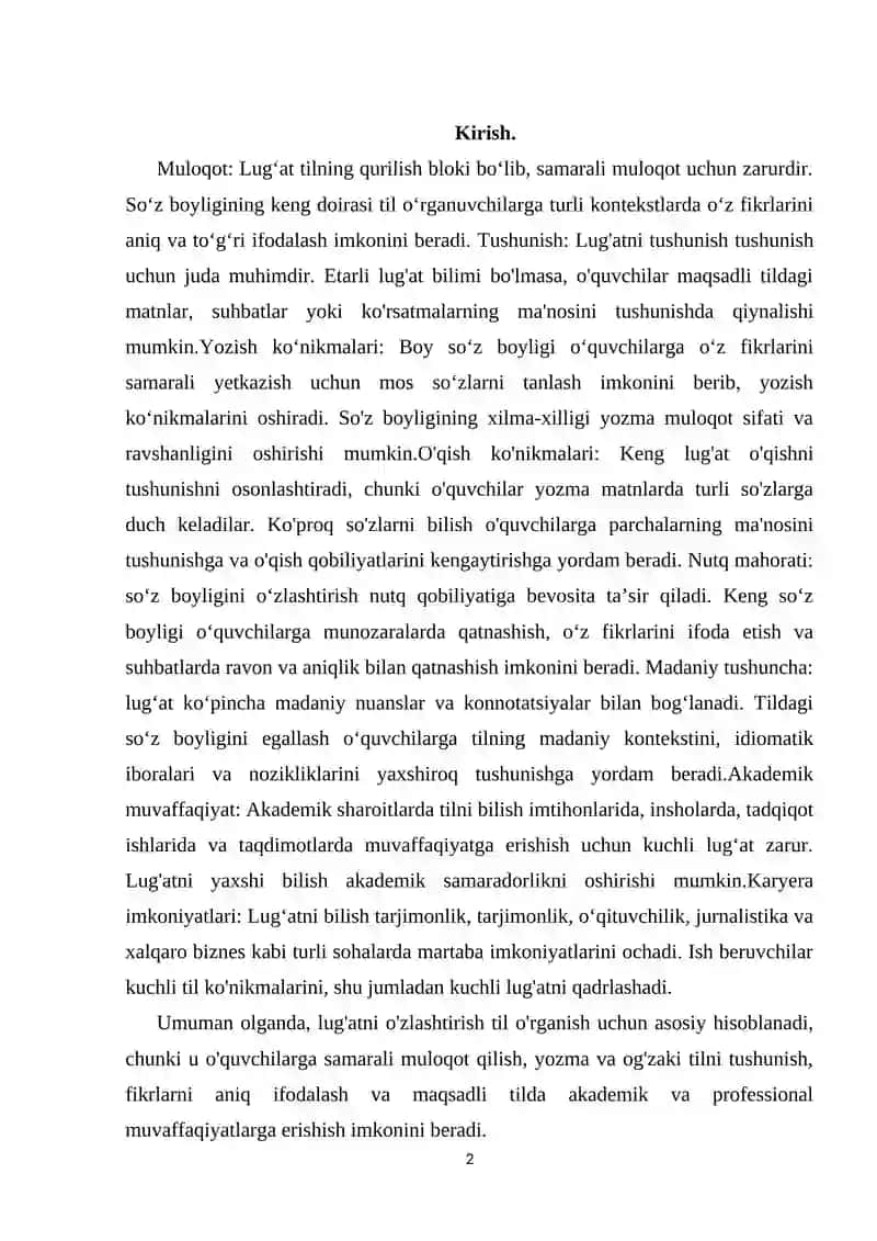 SO’Z TARKIBINI PEDAGOGIK TEXNOLOGIYALARINI O’RGANISHDA QO’LLASH 2