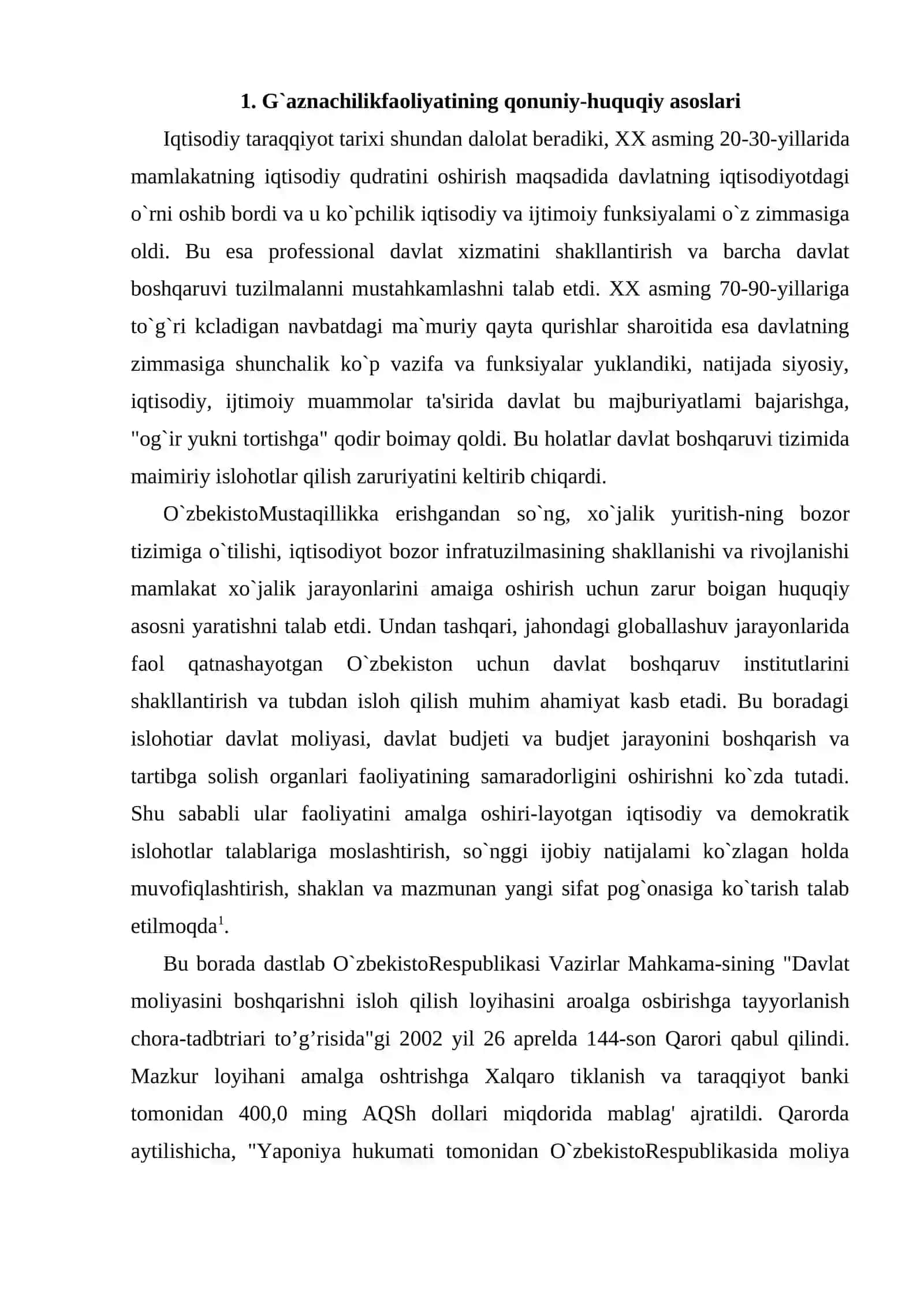 G`aznachilik faoliyatining tashkiliy-huquqiy asoslari 2