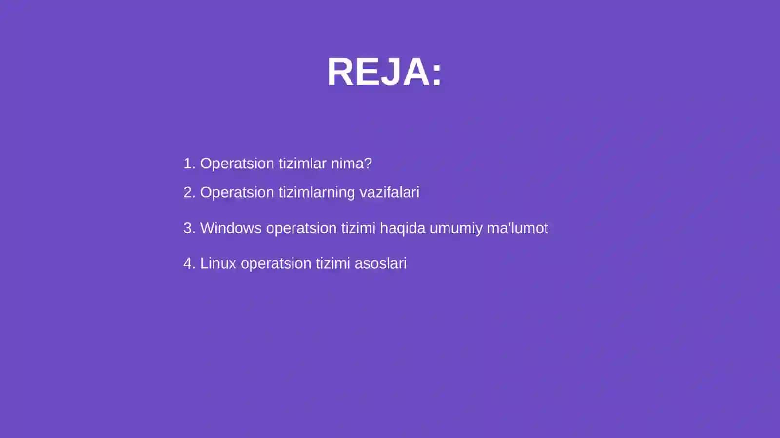 Operatsion tizimlar. Windows va Linux asoslari 2