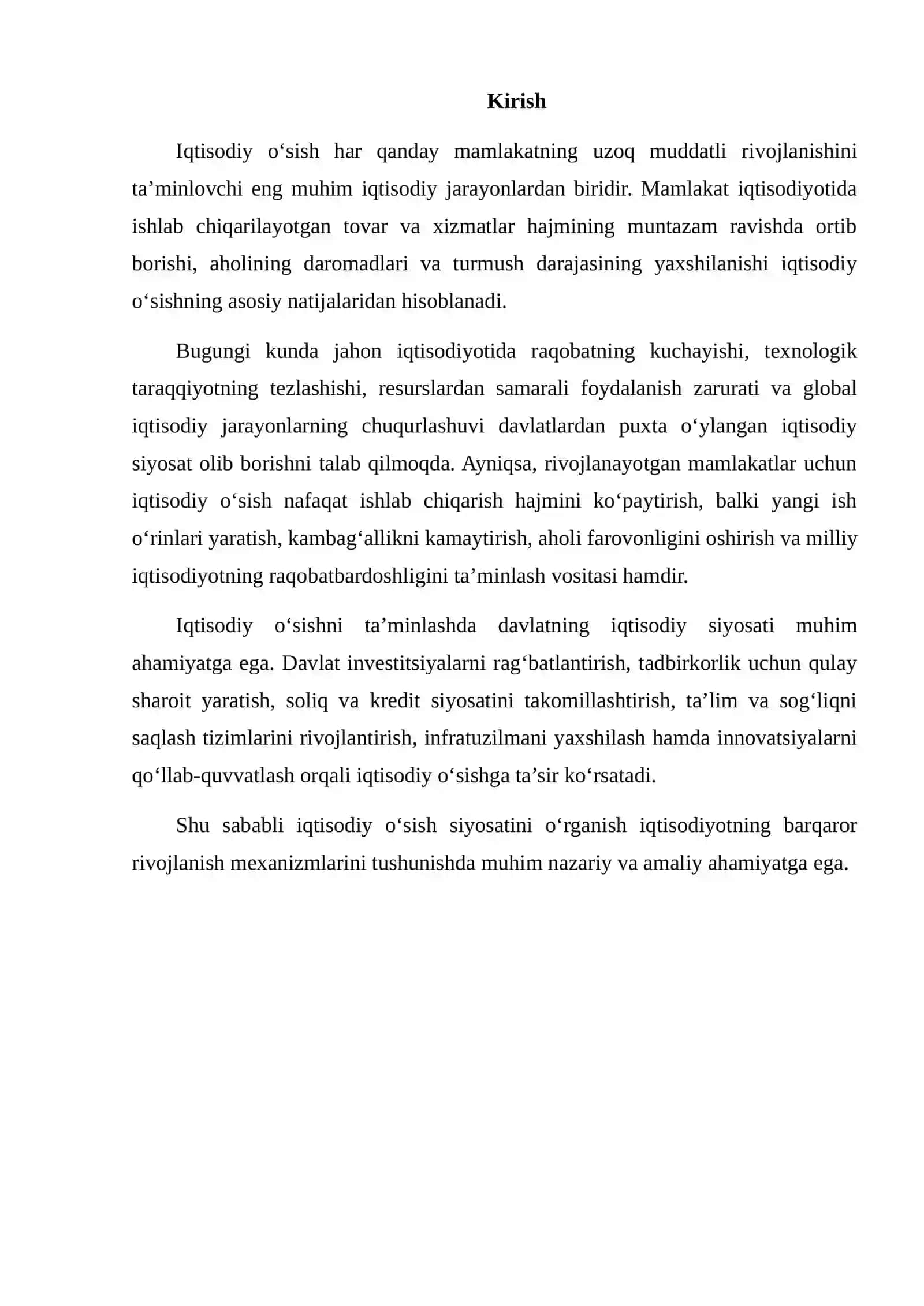 IQTISODIY O‘SISH SIYOSATI 2