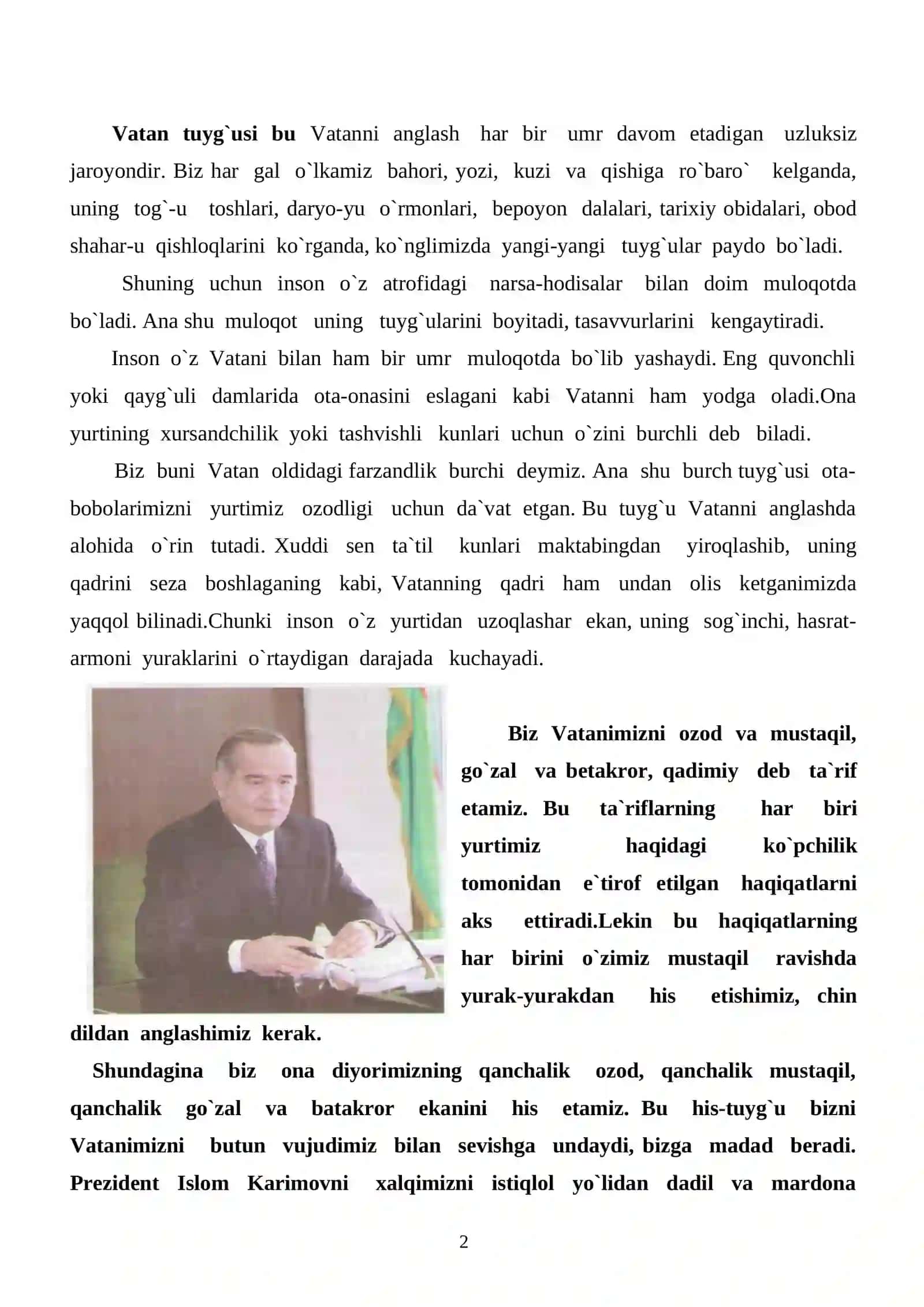 O`ZBEKISTON KELAJAGI BUYUK DAVLAT UNING MEZONI, SHART SHAROITLARI VA OMILLARI 2