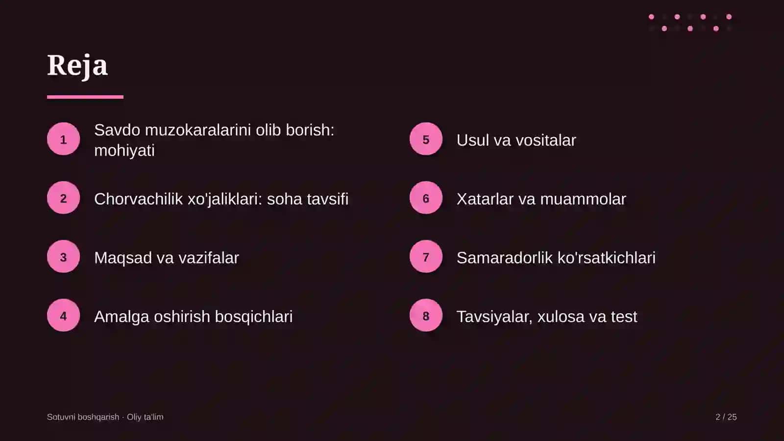 Chorvachilik xo'jaliklarida savdo muzokaralarini olib borish 2