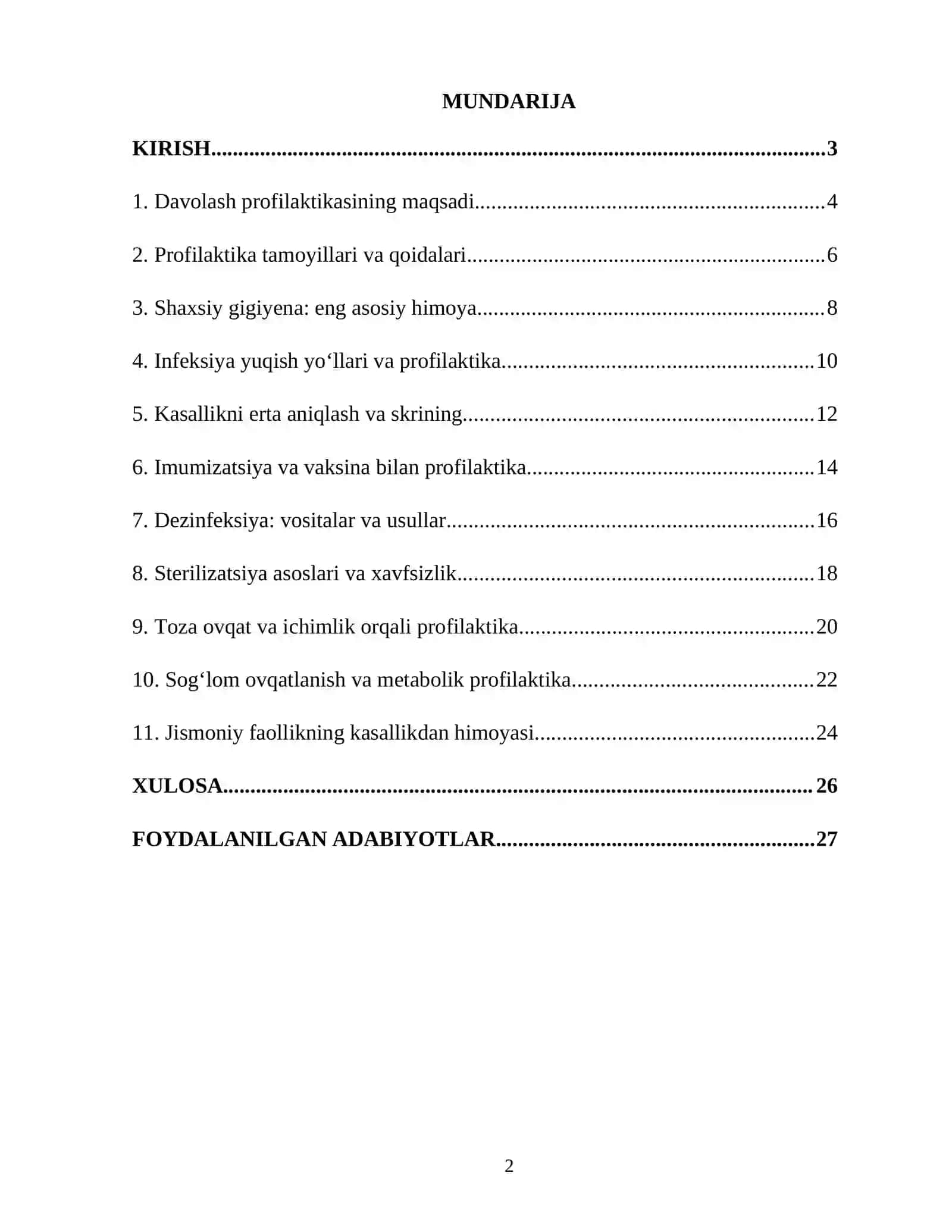 DAVOLASH PROFILAKTIKASI 2