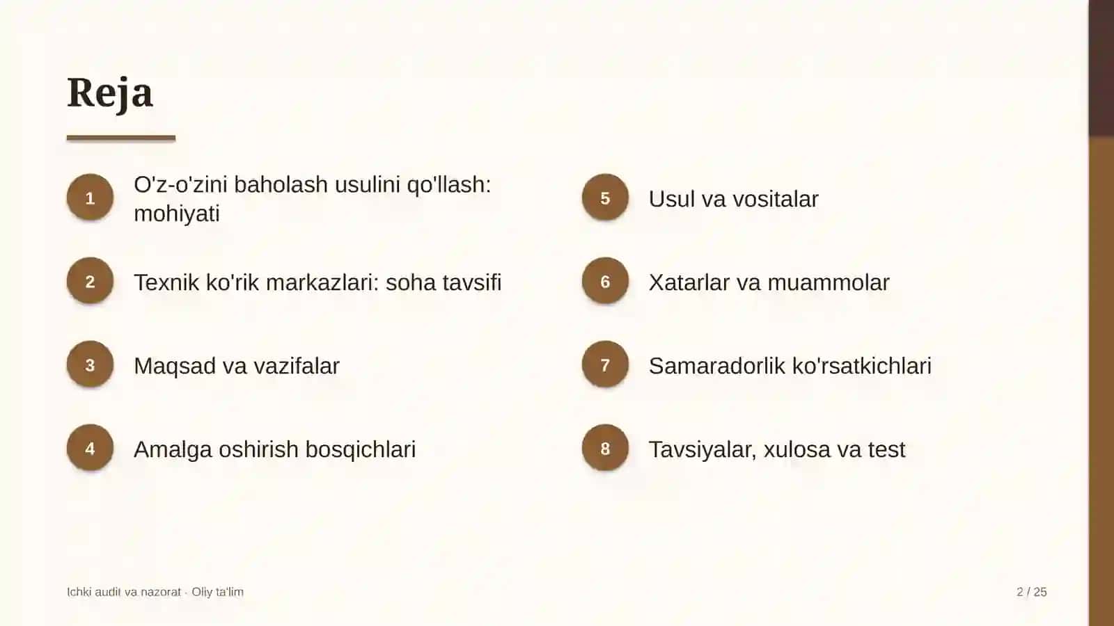Texnik ko'rik markazlarida o'z-o'zini baholash usulini qo'llash 2