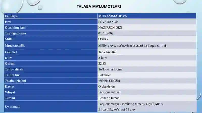 "YILNING O'Z MUTAXASSISLIGI BO'YICHA ENG BILIMDON TALABASI" 2