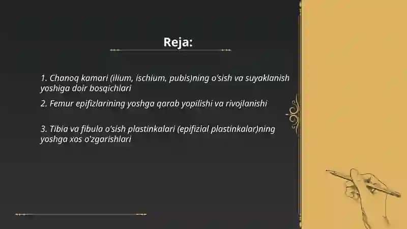 Chanoq kamari oyoqning erkin suyaklarini yoshga doir xususiyatlari 2