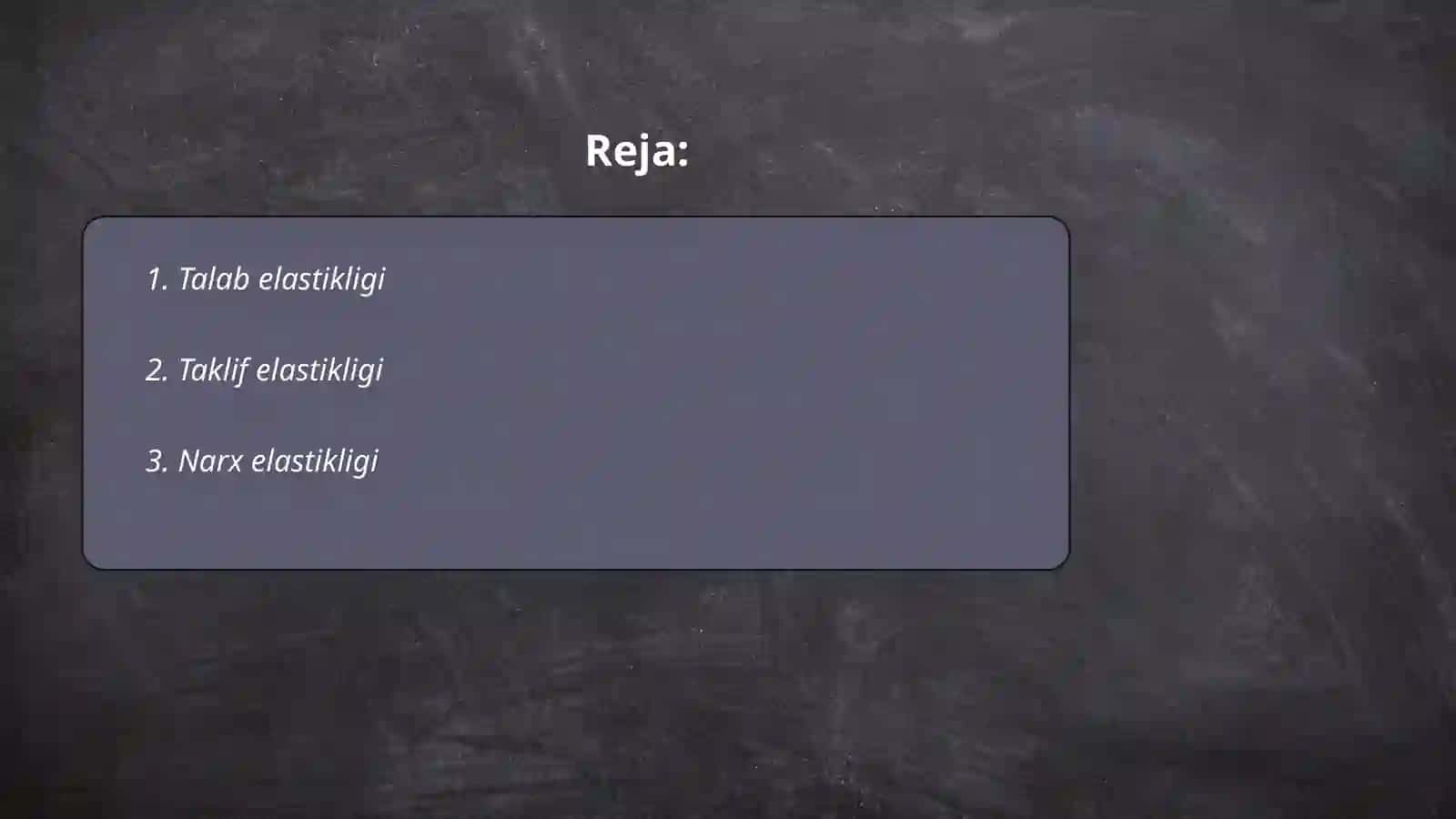 Iqtisodiy elastiklik 2