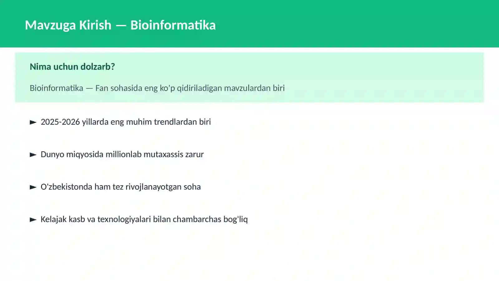 Bioinformatika 2