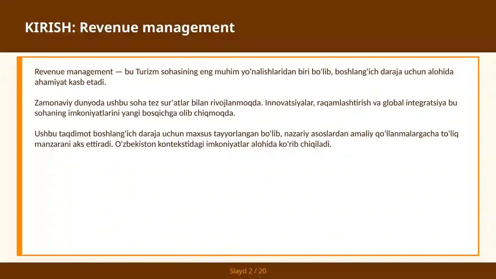 Revenue management 2
