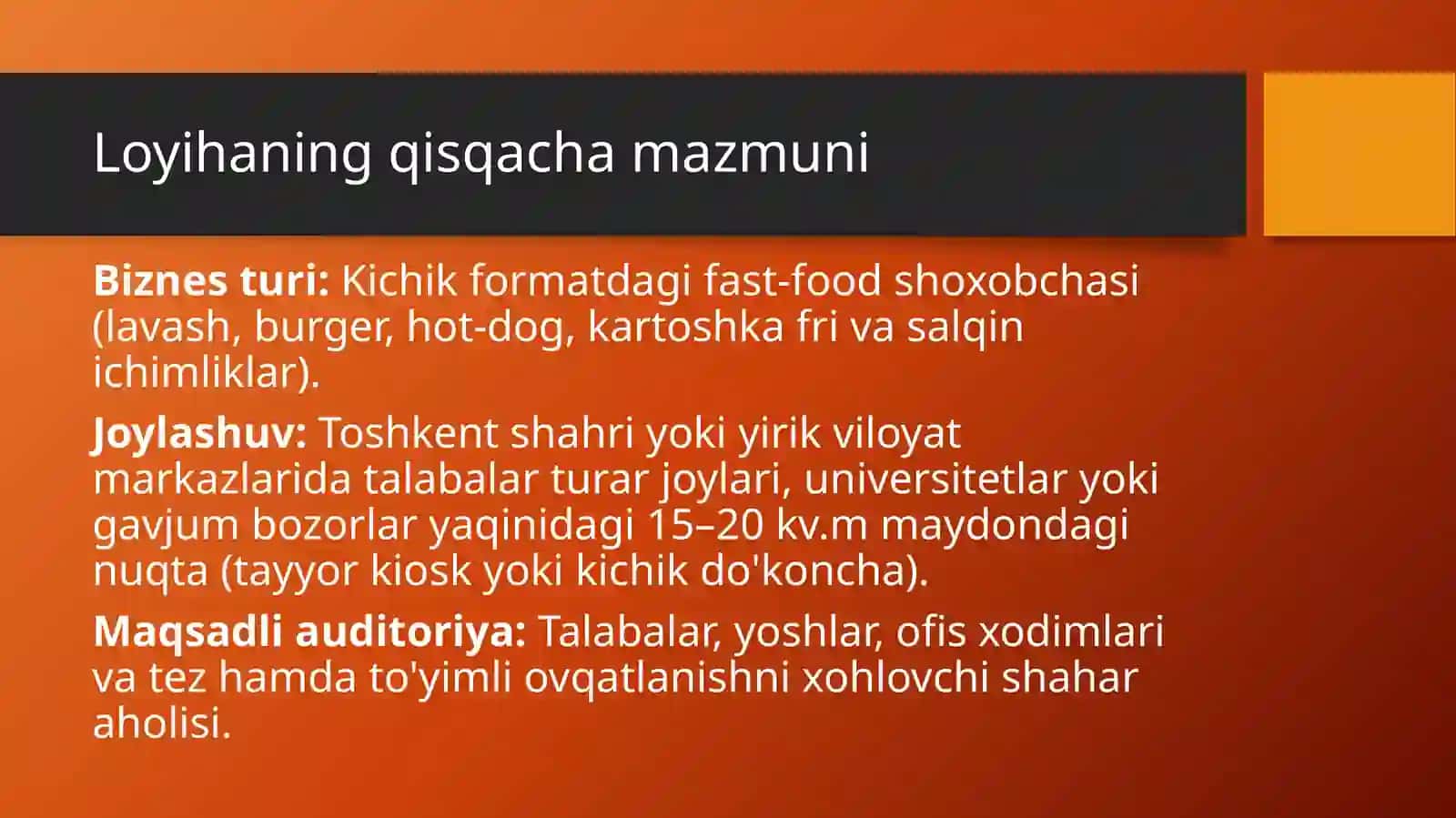 Tayyor biznes reja 2