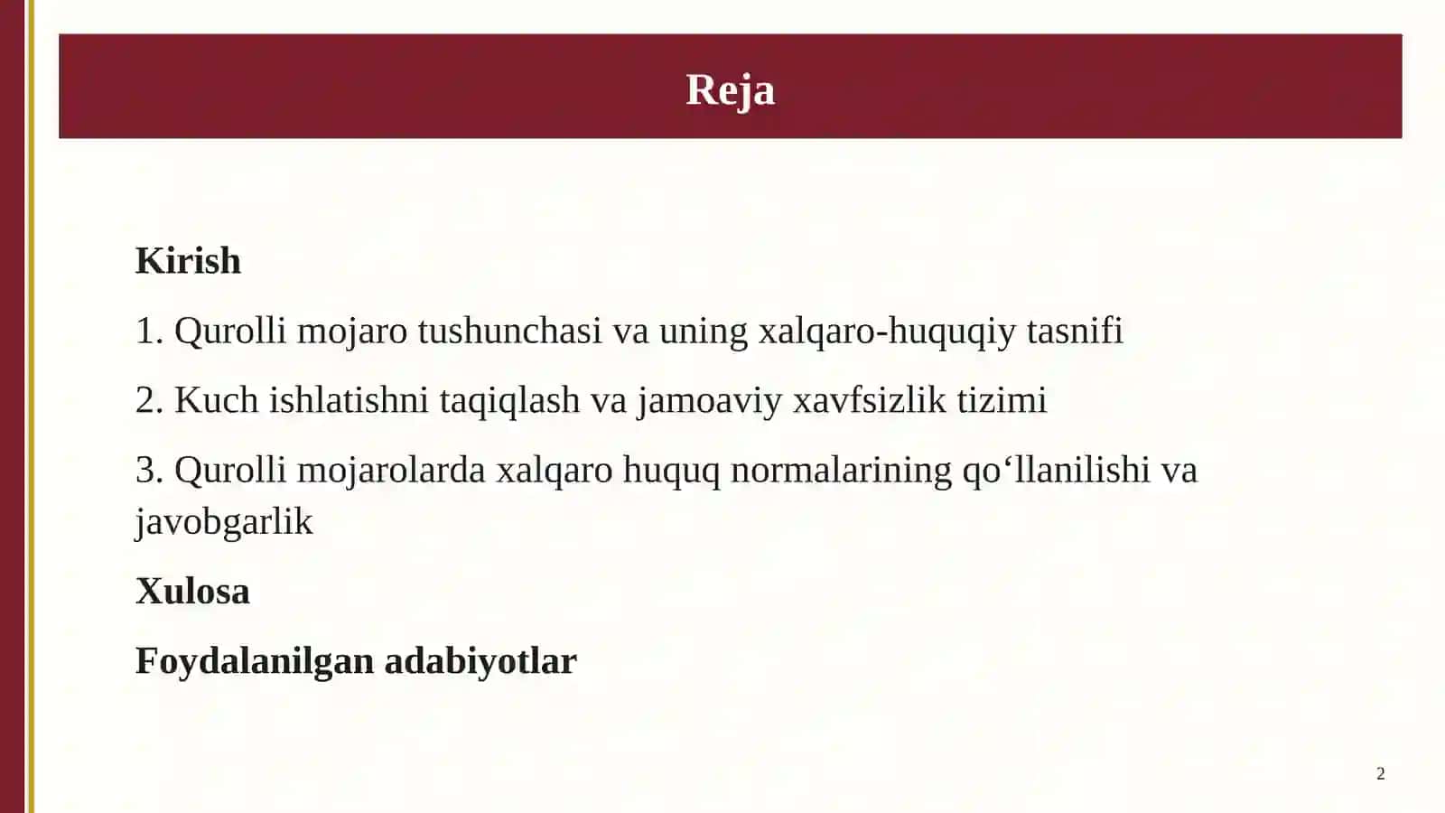 Qurolli mojarolar va xalqaro huquq 2