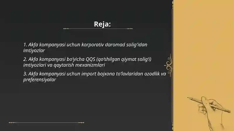 barcha soliq imtyozlari 2