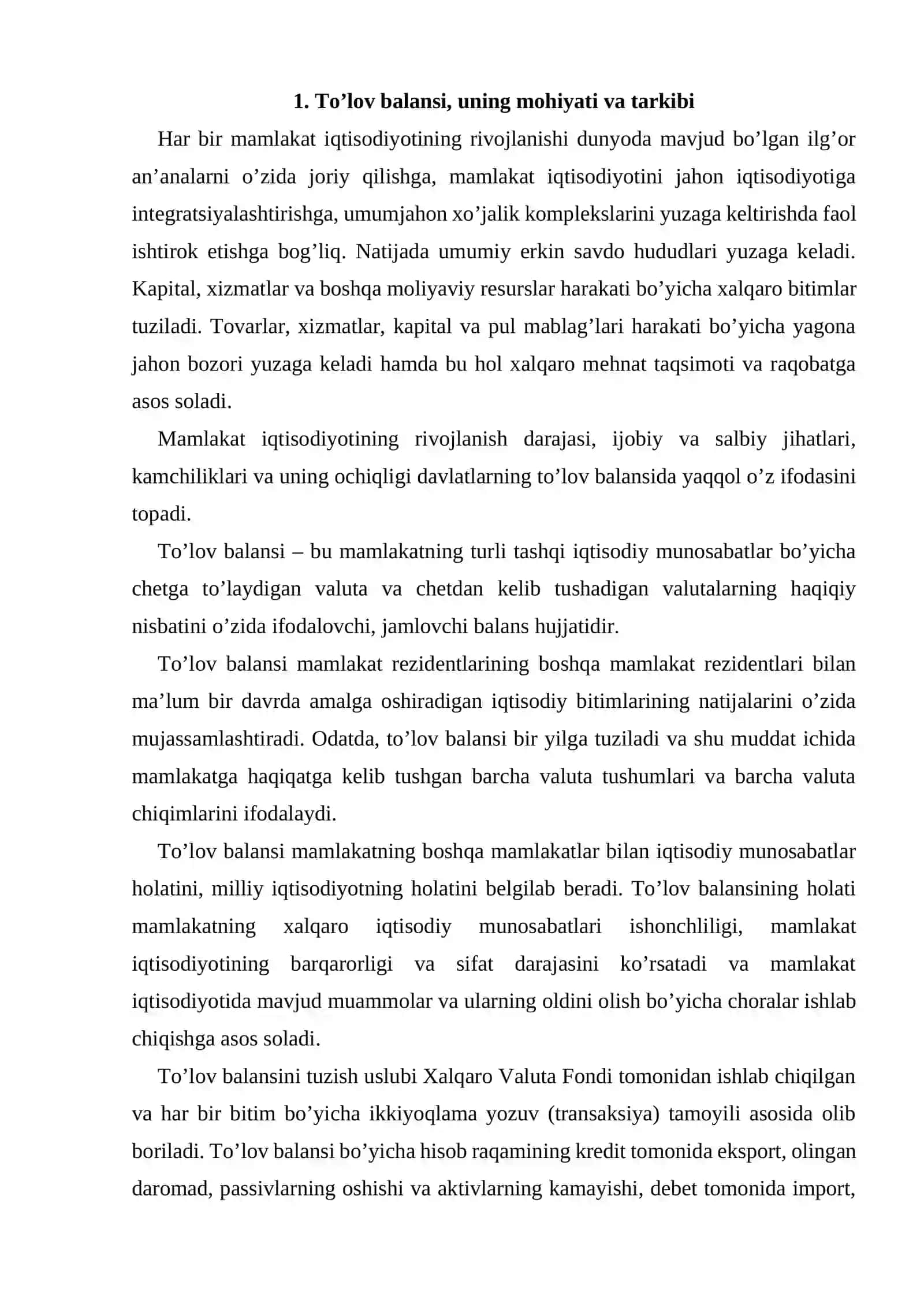 To'lov va hisob-kitob balanslari 2