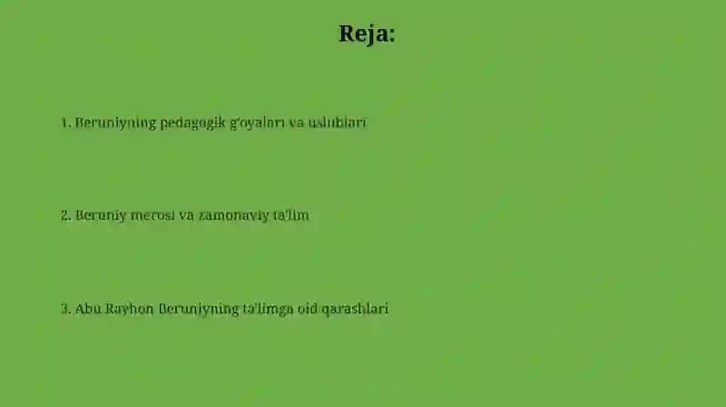 Abu Rayxon Beruniy Beruniyning pedagogik qarashlari 2
