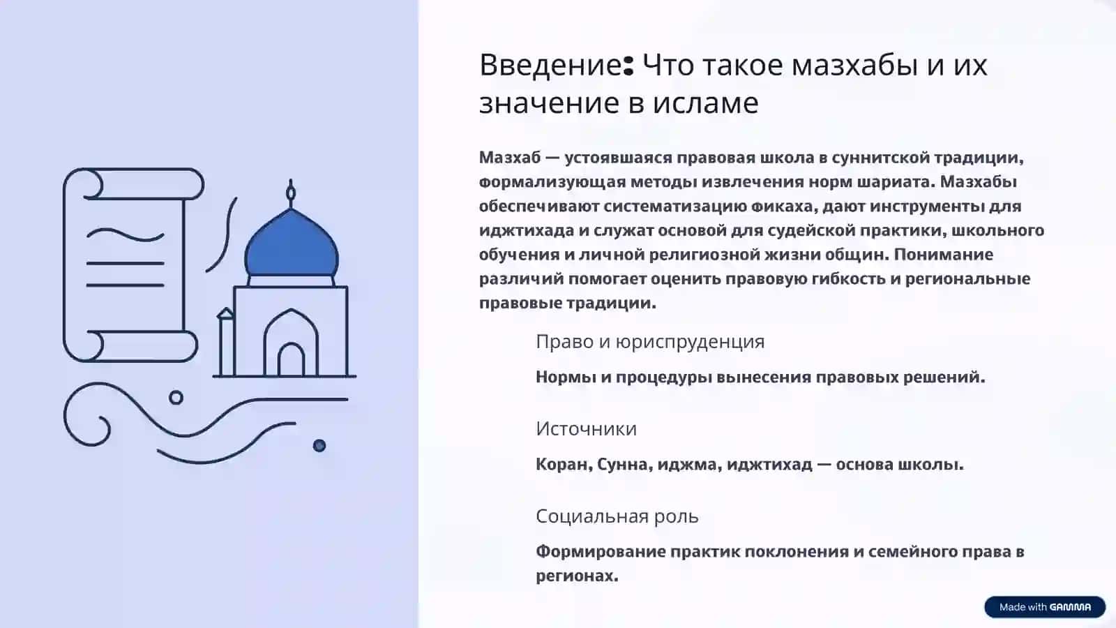 Самостоятельная работа Маликитский, шафиитский и ханбалитский мазхабы — сравнительная характеристика 2