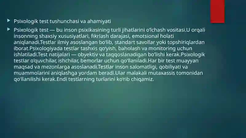 Psixologik testlar 2
