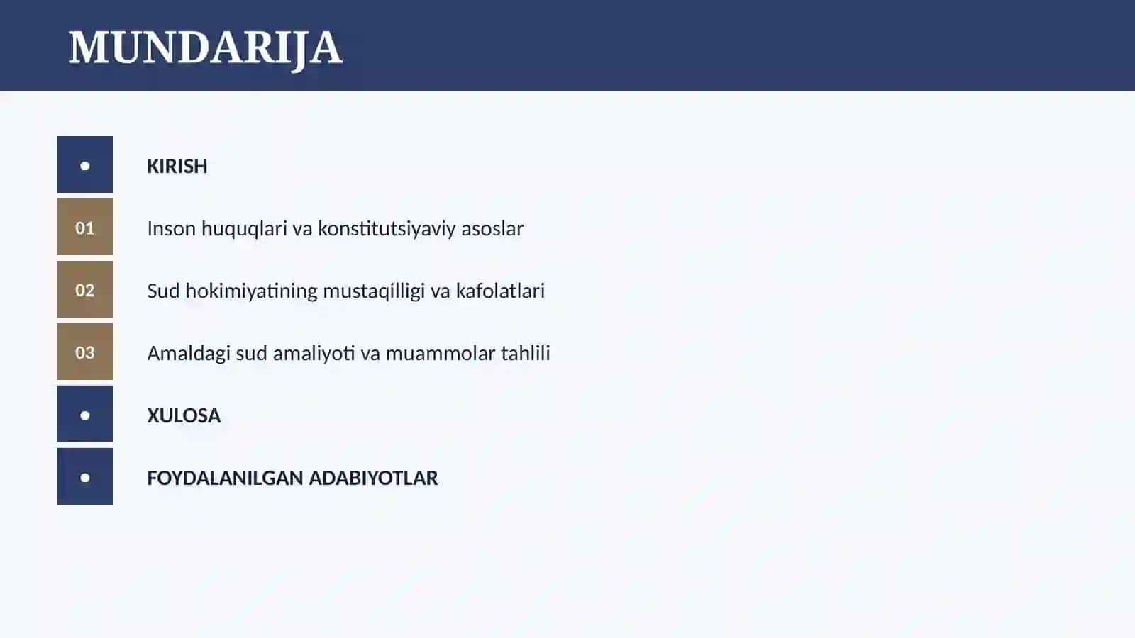 O’ZBEKISTONDA INSON HUQUQLARI VA ERKINLIKLARI KAFOLATI. SUD HOKIMIYATI 2