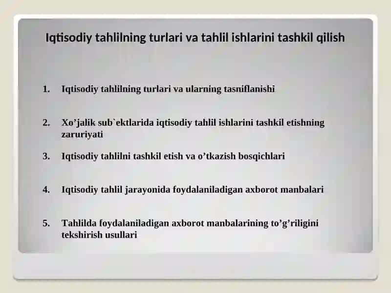 Iqtisodiy tahlilning turlari va ularning tasniflanishi 2