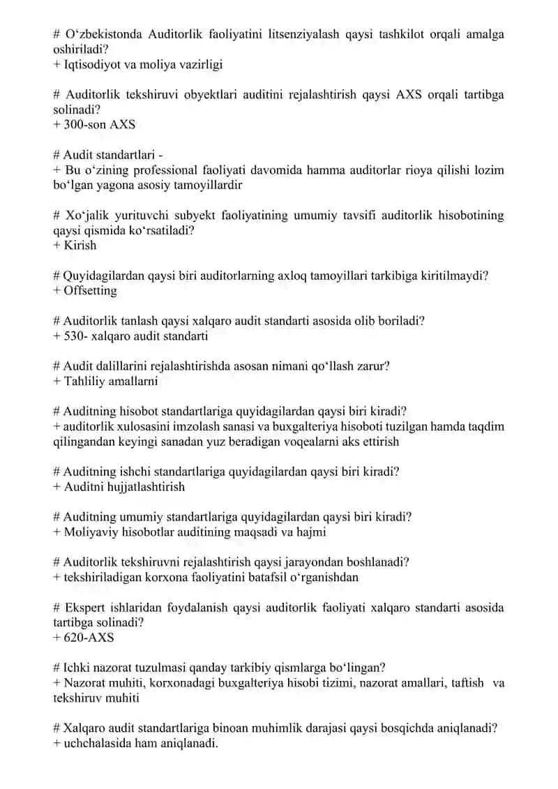 Audit yakuniy javoblari 2