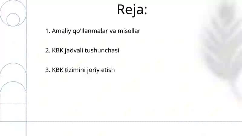 Hujjatlarni KBK jadvali bo'yicha tartiblash 2