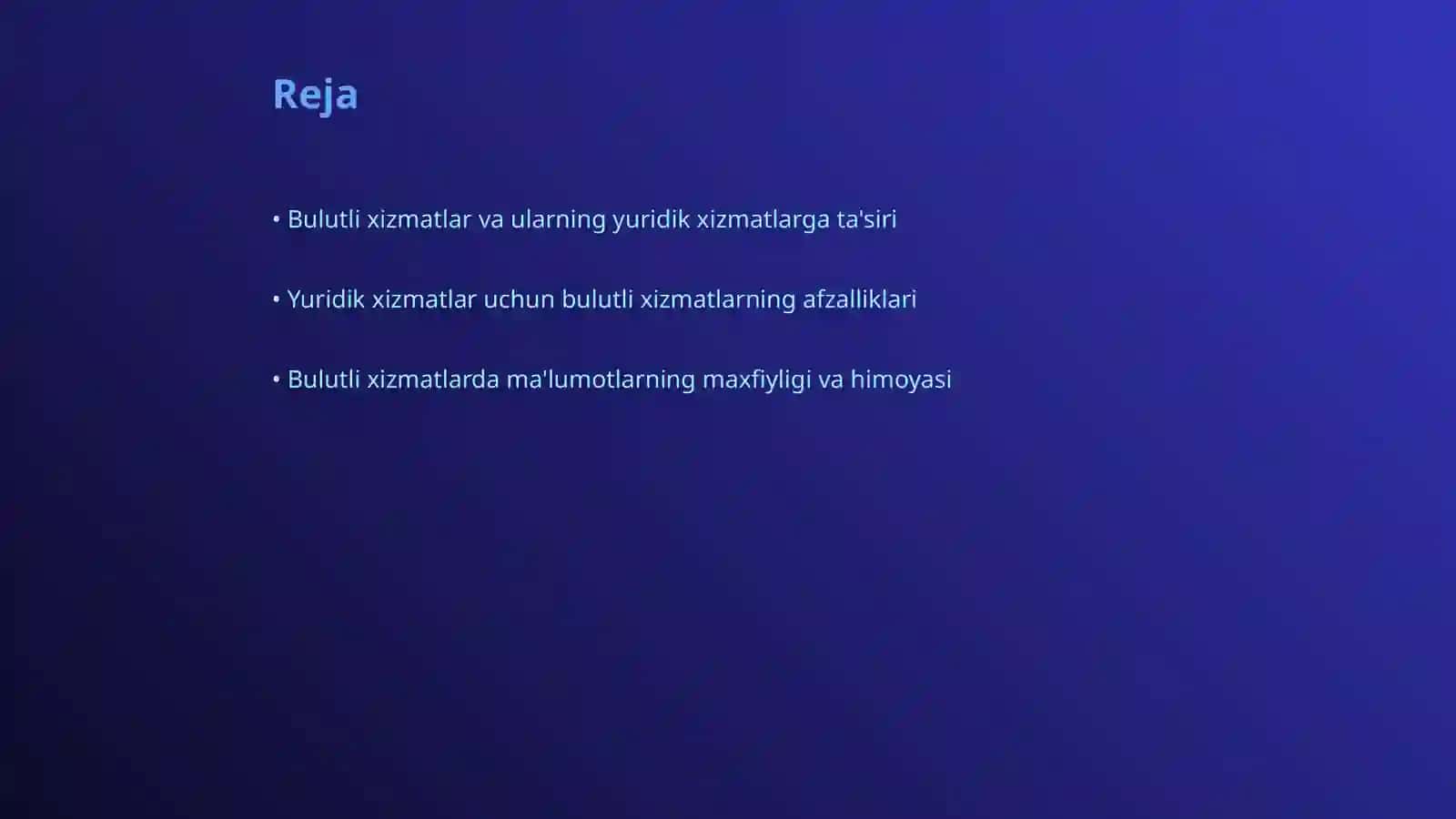 Yuridik xizmatda bulutli xizmatlardan foydalanishning huquqiy jihatlari 2