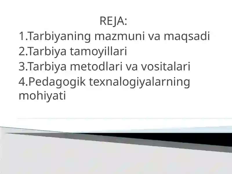 FAN:MAKTABGACHA TA’LIM TARBIYANI TASHKIL ETISH 2