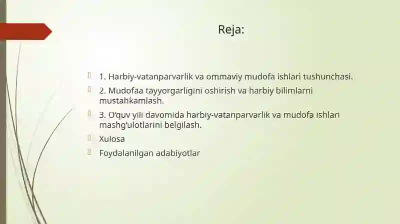 Harbiy-vatanparvarlik va ommaviy mudofa ishlari rejalarini amalga oshirishdagi rejalari 2
