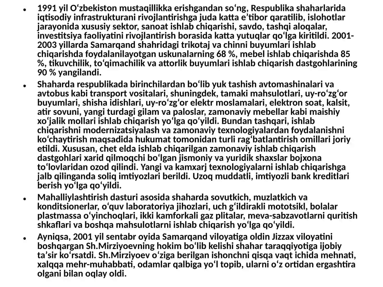 Samarqanddagi Ijtimoiy – Iqtisodiy va Madaniy Hayot 2