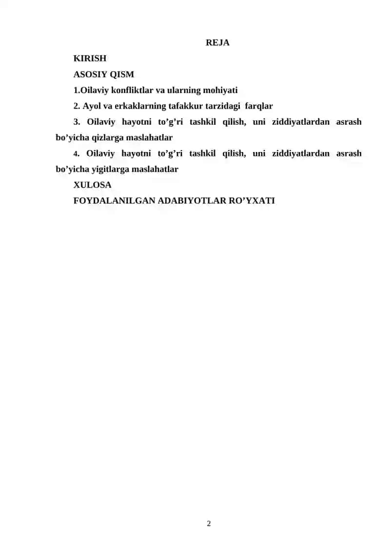Oilaviy konfliktlar va er-xotin munosabatlari tizimi 2