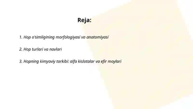 Hop o'simligining morfologiyasi va anatomiyasi 2