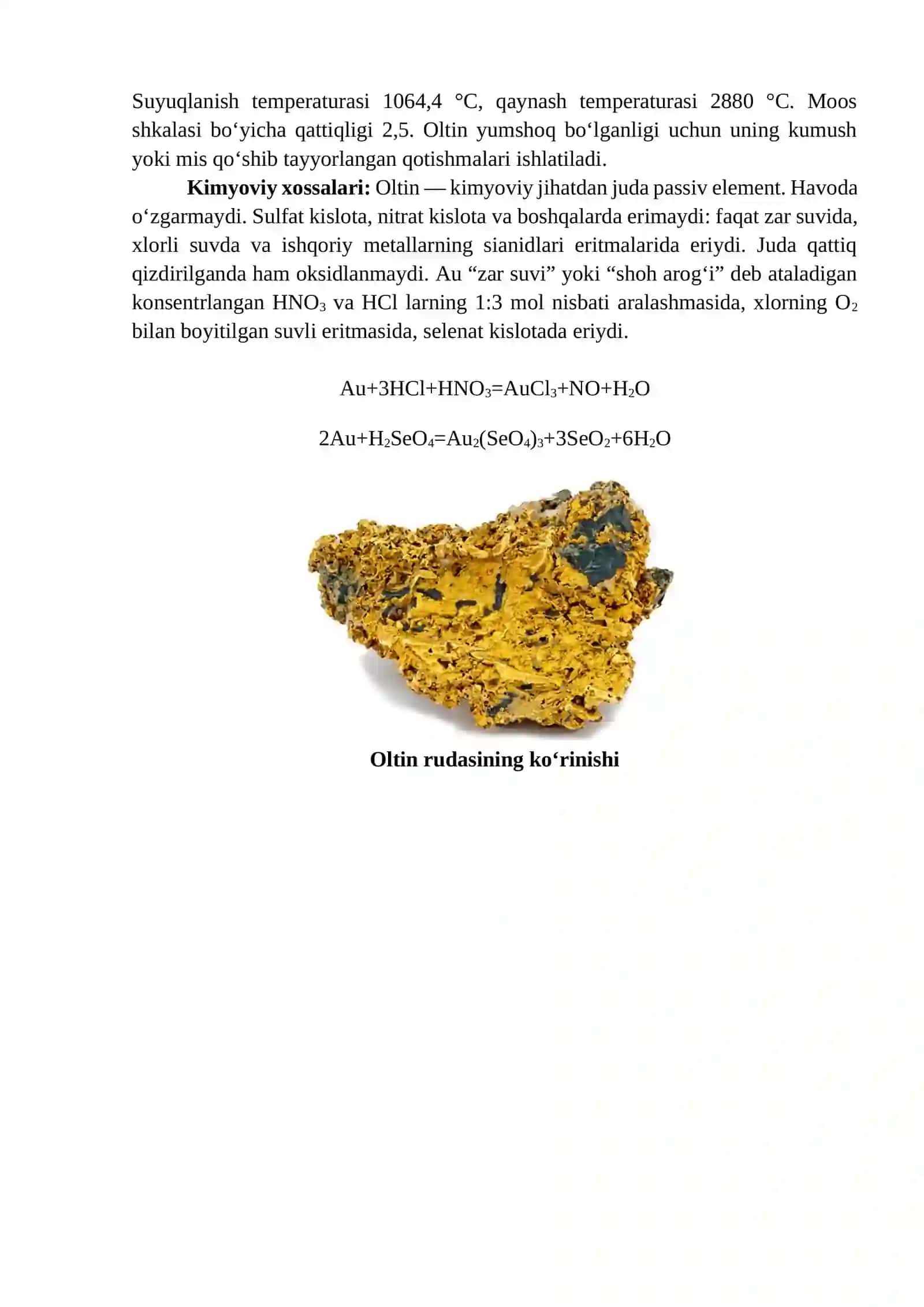 OLTIN METALLURGIYASI 2