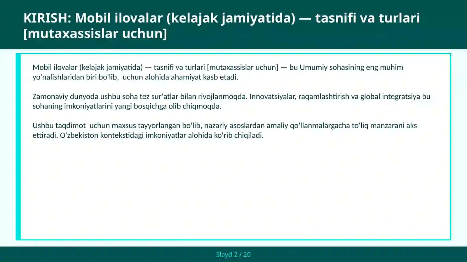 Mobil ilovalar (kelajak jamiyatida) — tasnifi va turlari [mutaxassislar uchun] 2