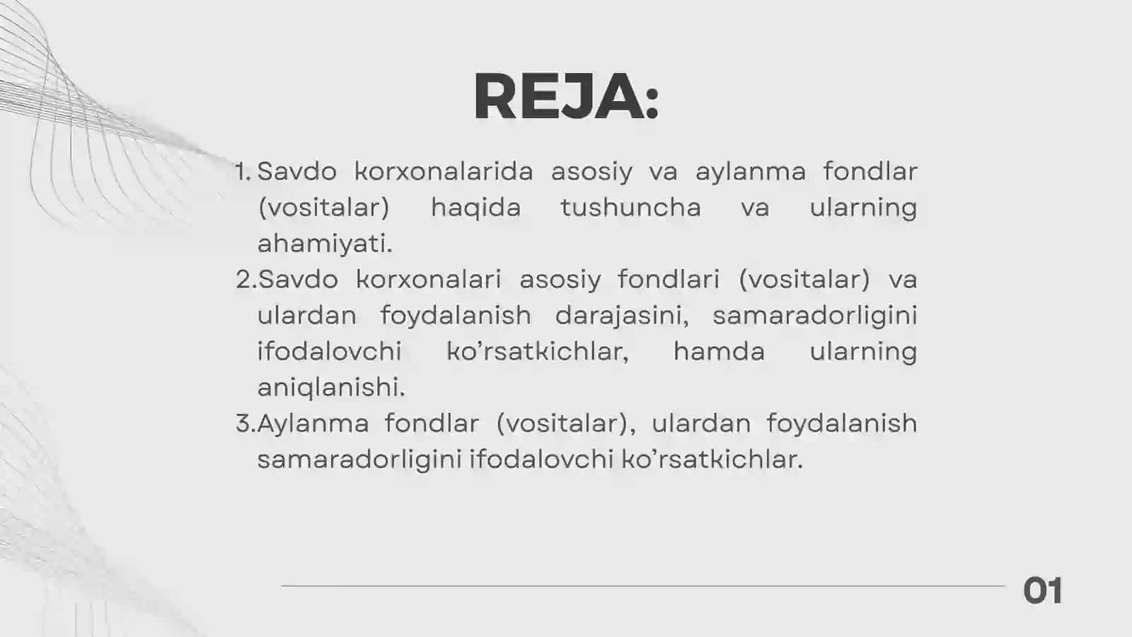 Savdo korxonalarida asosiy va aylanma fondlar hamda moliyaviy resurslardan foydalanish samaradorligini baholash mezonlari va ko'rsatkichlari 2