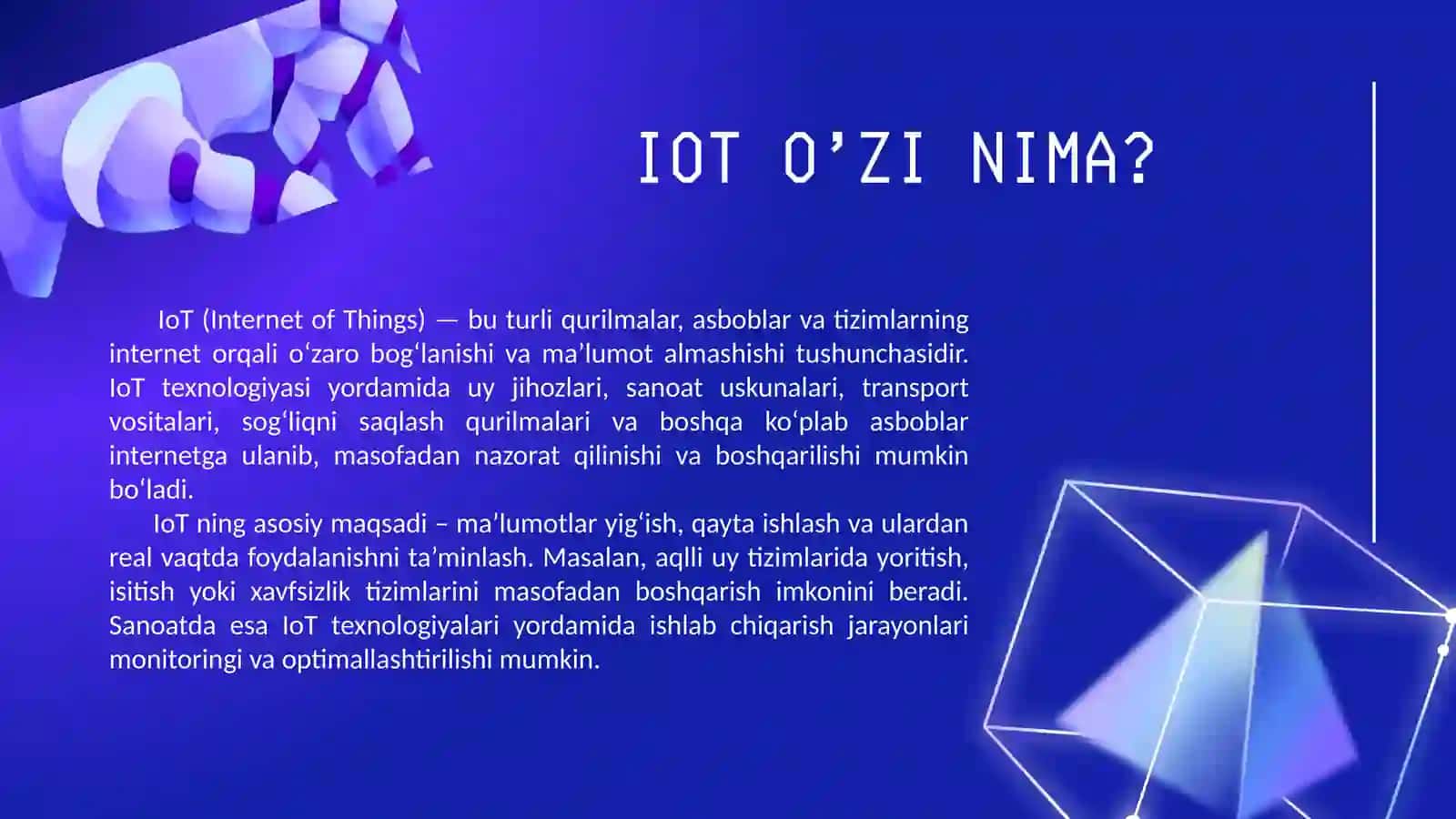 Buyumlar interneti (IOT)da ma'lumotlar olish 2